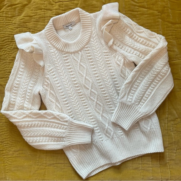 Madewell Sweaters - Madewell Hollydene Ruffle Sleeve Wool Sweater